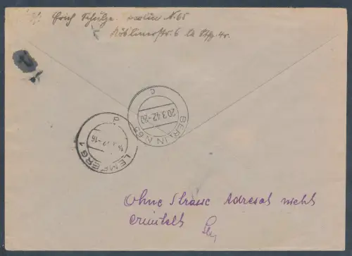 DR.  Me.F.  Mi.-Nr. 812. als R-Fernbrief gelaufen.