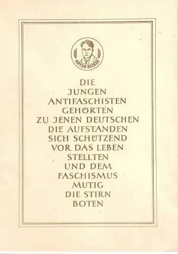 DDR - Gedenkblatt, Junge Antifaschisten, A4-1961 c