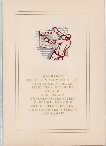 DDR - Gedenkblatt,  Kampf gegen Faschismus, A1-1964a.