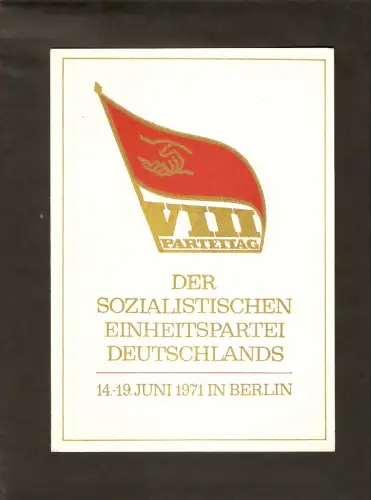 DDR - Gedenkblatt, VIII Parteitag der SED, A12-1971
