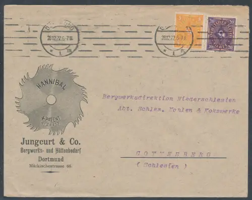 DR. Reklame-Brief, Bergwerk- & Hüttenbedarf Hannibal Jungcurt & Co.