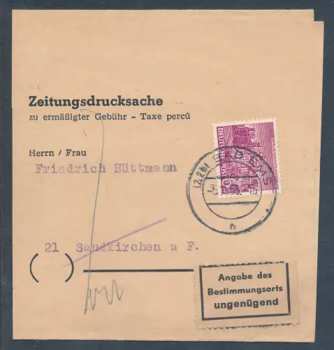 Berlin EF. Mi.-Nr. 45 auf Streifband.