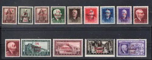 Dt. Besetzung 1939/45 Albanien Mi.-Nr. 1-14 postfrisch, FA. Brunel.