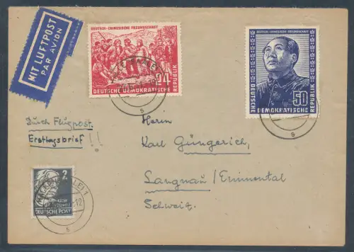 DDR. Auslandbrief mit Mi.-Nr. 287-288 u.a,/FDC.