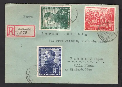 DDR. R.-Satz-Fernbrief mit Mi.-Nr. 286-288.