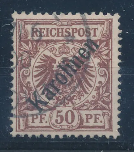 Karolinen, Mi.-Nr. 6 I gestempelt, FA. Jäschke.-L.BPP.