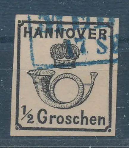 Hannover Mi.-Nr. 17 y, 1/2 Groschen, gestempelt, Befund Jäschke-LBPP.