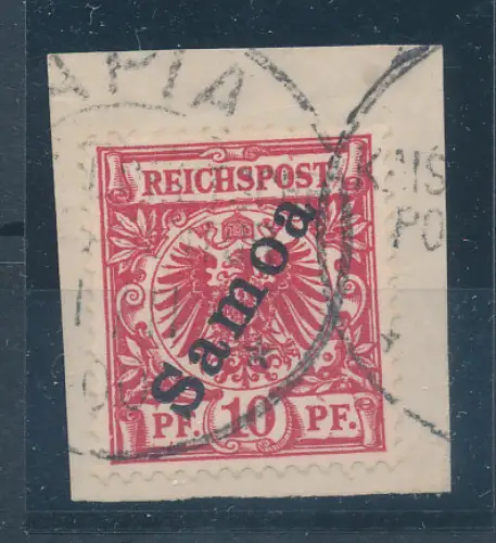 Samoa Mi.-Nr. 3 b gestempelt auf Briefstück, Befund Jäschke-LBPP.