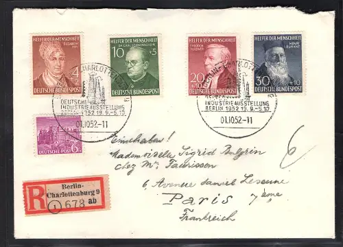 Bund R-Ausland-Satzbrief mit Mi.-Nr. 156-159/FDC.