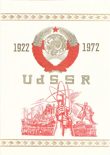DDR - Gedenkblatt, 50 Jahre UDSSR, A8-1972