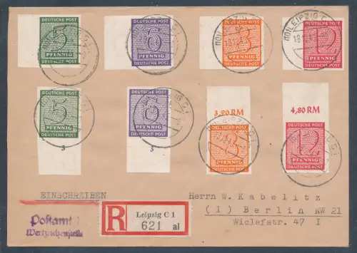 SBZ. Westsachsen Mi.-Nr. 119-119  X+ Y auf R.-Fernbrief mit Ak.-St.