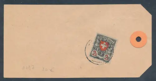 Schweiz, Koffer-Anhänger mit EF. Mi.-Nr. 197