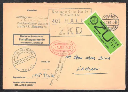 DDR.ZKD-Brief, EF. Mi.-Nr. E 2 x