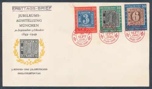 Bund., Mi.-Nr. 113-115 FDC.