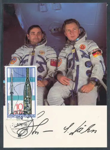 DDR. Waleri Bukowski,Sigmund Jaehn Autogrammkarte