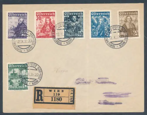 Österreich, R.-Satzbrief Mi.-Nr. 557-562