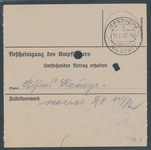 DR. Feldpostanweisung 1940