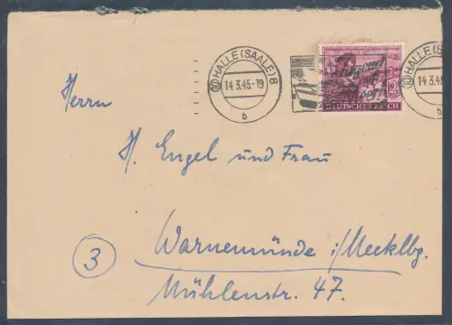 DR. EF.  Mi.-Nr.  890 als Fernbrief gelaufen.