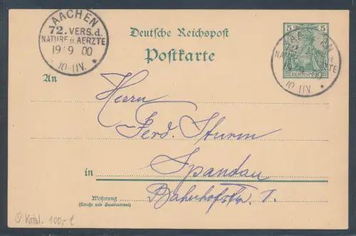 DR. Germanis.-GS.  mit SSt. 72. Versammlung  Deutscher Naturforscher und Ärzte