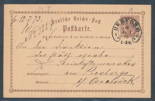 DR. Groschen Ganzsache Mit Hufeisenstempel Herford