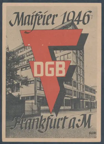 Ereigniskarte DGB Maifeier 1946 frankfurt a.M. 
