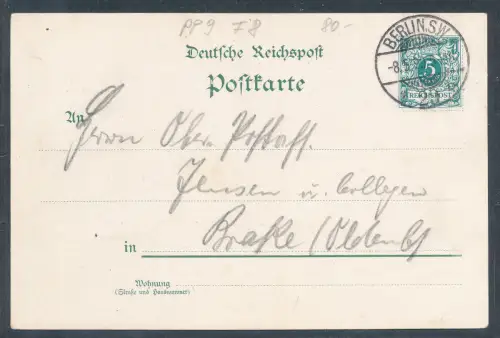 DR. Privat Ganzsache Mi.-Nr.  PP8 F8-01 Verband Deutscher Post gelaufen.