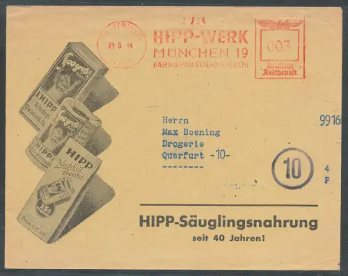 DR. Reklame-Brief, Hipp Säuglingsnahrung mit AFS.