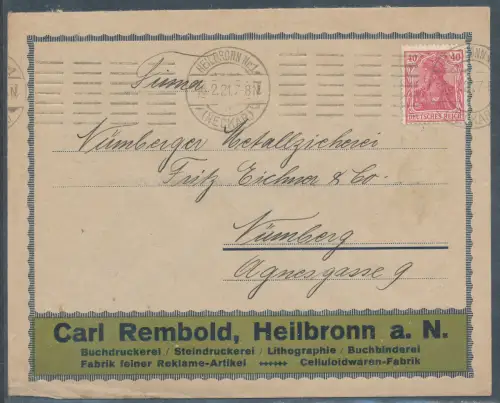 DR. Reklame-Brief, Carl Rembold, Druckerei, Heilborn.