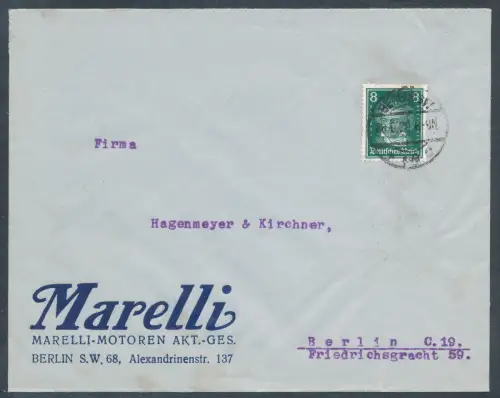 DR. Reklame-Brief, Marelli-Motoren Berlin.