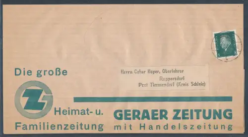 DR. Reklame-Streifband Geraer Zeitung 1932