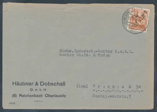 SBZ., Handstempel Bezirk 14 Mi.-Nr. 174 auf Fernbrief  