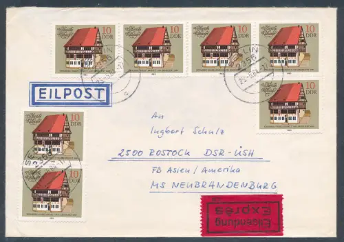 DDR. Eilbote-Fernbrief mit Me.F. Mi.-Nr. 2775 mit Ak.-St.