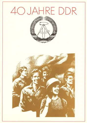 DDR - Gedenkblatt, 40 Jahre DDR, A4-1989 
