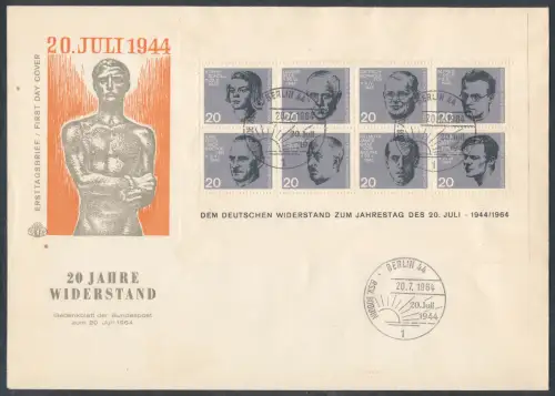 Bund. FDC. Mi.-Nr. Block 3  mit Berliner ESSt.