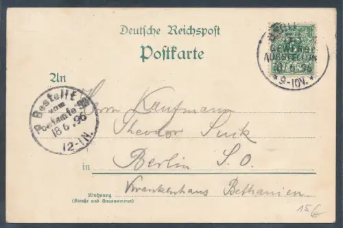 DR. Ansichtkarte Berliner Gewerbe Ausstellung 1896