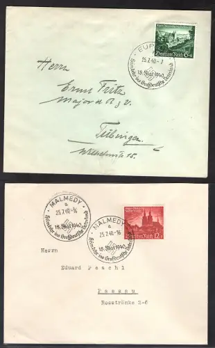 Dr. FDC. Mi.-Nr- 748 +749 auf 2 Briefen.