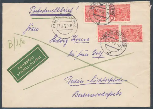 Berlin Postschnellbrief mit Me.F. Mi.-Nr. 49 mit Ak.-St.