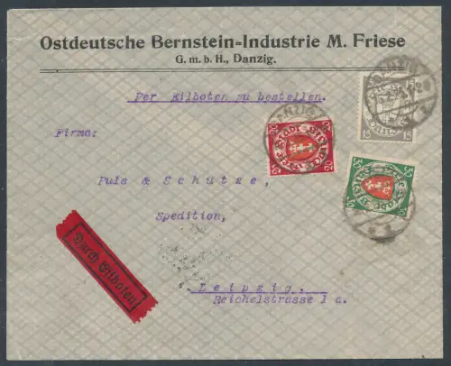 Danzig Firmenbrief nach Leipziger Messe 1925