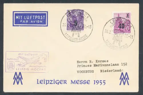 DDR. Luftpost-Fernbrief Leipziger Messe -Mockow