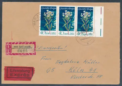 DDR. Me.F. Mi.-Nr. 1567 als R.-Eilbote-Fernbrief gelaufen, mit Ak.-St.