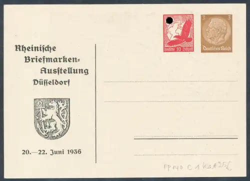 DR. Privat Ganzsache Rheinische Briefmarken Ausstellung PP 140-C1 ungebraucht.