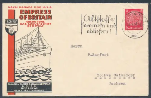 DR. Reklame-Brief Empress of Britain Luxus Schiff der Welt, Berlin