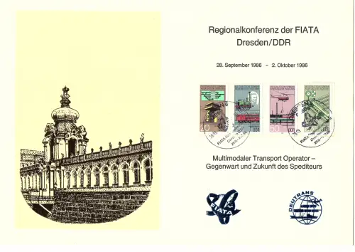 DDR -Gedenktblatt, Regionalkonferenz der FIATA Dresden B35-1986