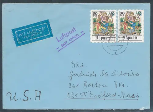 DDR. Me.F. Mi.-Nr. 2387 auf  Ausland-Luftpostbrief.
