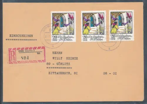 DDR. Me.F. Mi.-Nr. 1804 aur R.-Ortsbrief.