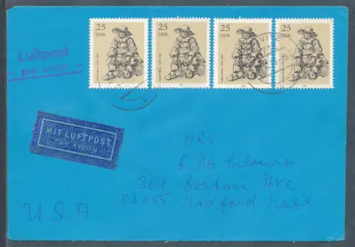 DDR. Me.F. Mi.-Nr. 2349 auf  Ausland-Luftpostbrief.