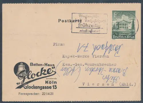 DR. Reklamekarte Betten-Haus Glocke Kökn