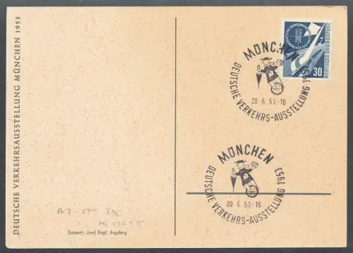 Bund. FDC. Mi.-Nr. 167-170 auf 4 Gedenkkarten, 3 Karten mit Schürfung.