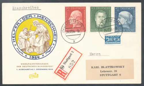 Bund. FDC. Mi.-Nr. 200-203 auf 2 Briefen.