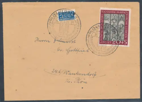 Bund EF. Mi.-Nr. 140 auf Fernbrief, portorichtig, sign. SchlegelBPP.